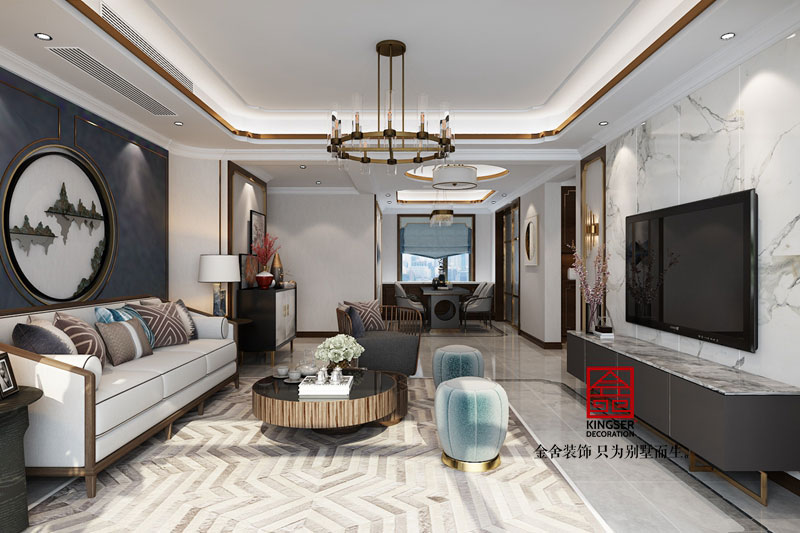 國賓壹號(hào)139平米新中式風(fēng)格裝修效果圖