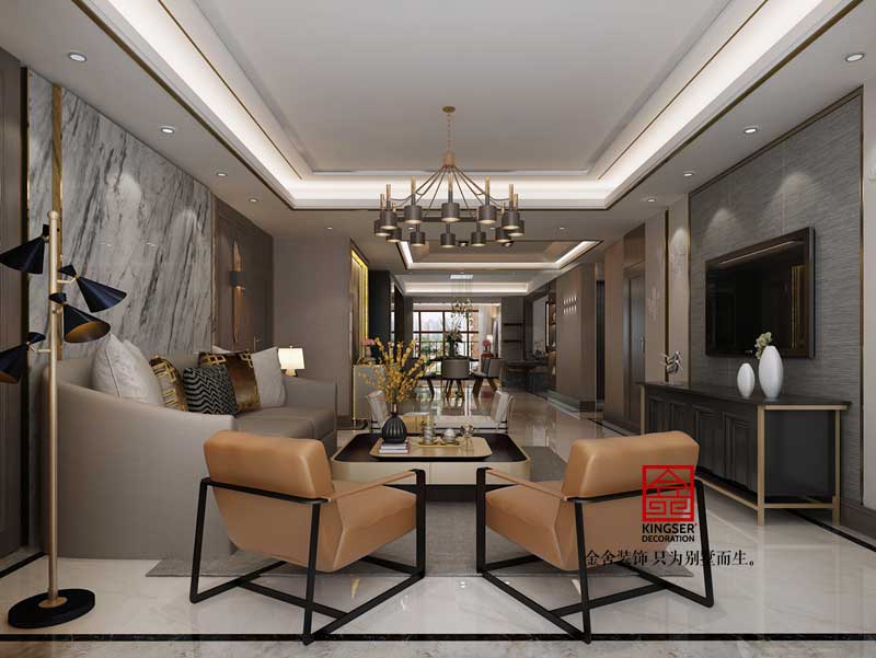 御河上院裝修-輕奢風格-客廳