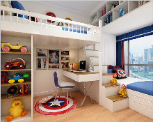 兒童房高低床設計，為孩子創(chuàng)造一個安樂窩，很實用