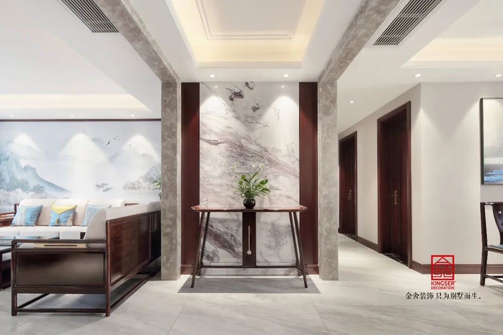 保利拉菲公館裝修-中式風格-玄關(guān)