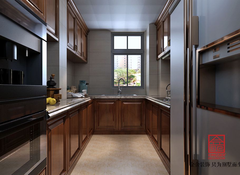 國賓壹號(hào)108平米美式風(fēng)格裝修-廚房