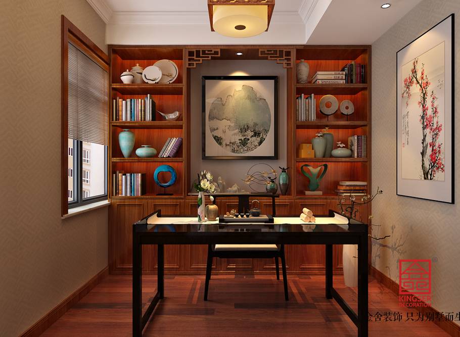 天山國賓壹號(hào)139平米中格裝修-書房