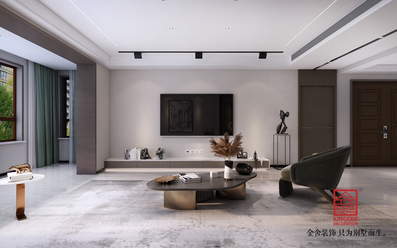 榮盛華府185平米裝修-現(xiàn)代簡(jiǎn)約-客廳