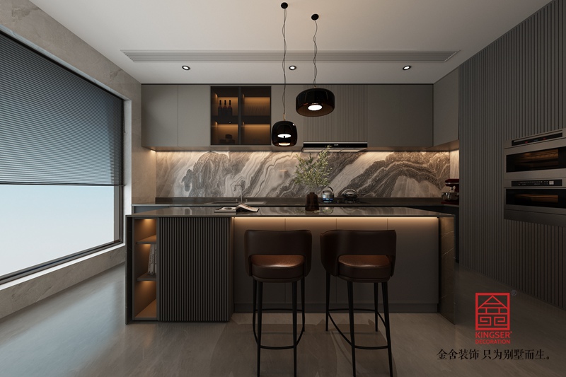 衡水南苑別墅320平米裝修-現(xiàn)代簡(jiǎn)約-廚房