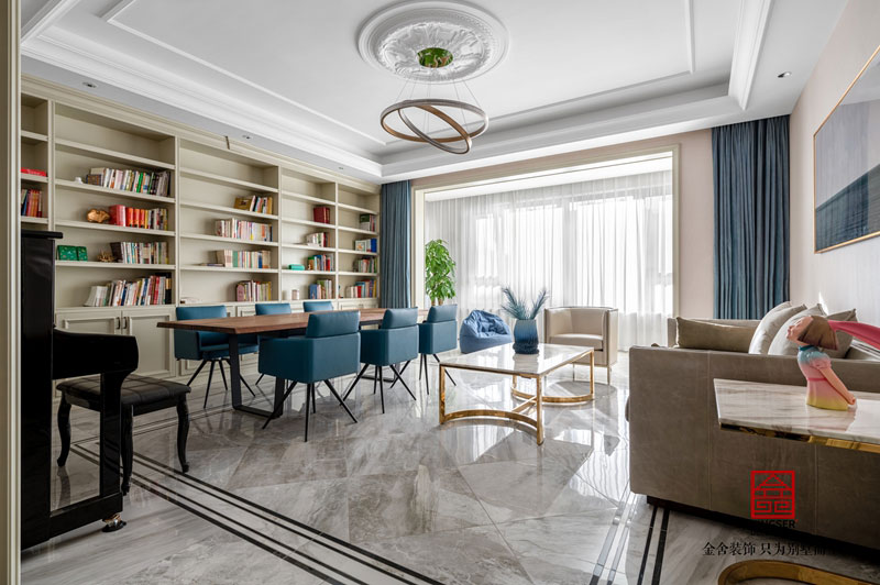 榮盛華府美式風格裝修實景圖-書房