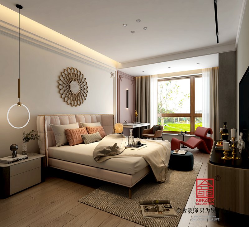西山林語(yǔ)下疊裝修美式輕奢臥室效果圖