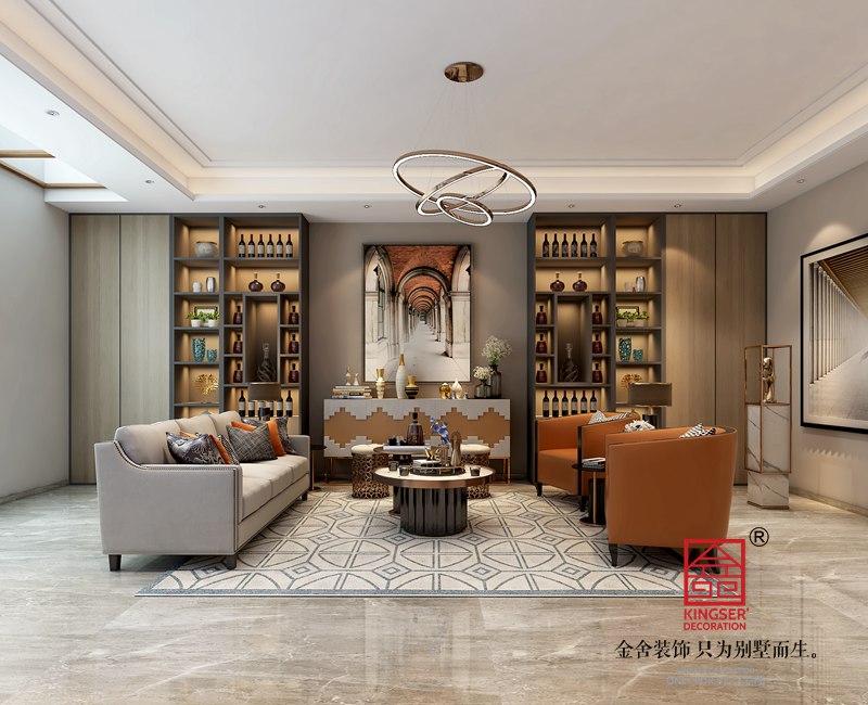 西山林語(yǔ)下疊裝修美式輕奢茶室效果圖