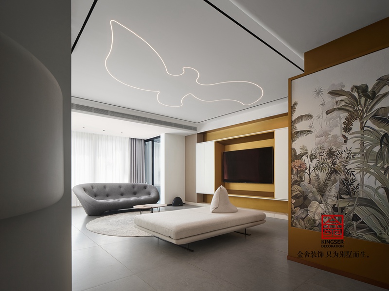 榮盛華府205㎡現(xiàn)代風格裝修完工實景圖